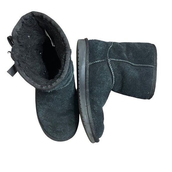 Koolaburra By UGG Kids' Victoria Short Boot Girl's Size 1 Black Suede Leather - Picture 1 of 8